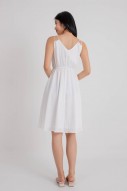 Velya V-Neck Flare Dress in White (MY)