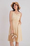 Velya V-Neck Flare Dress in Yellow (MY)