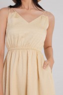 Velya V-Neck Flare Dress in Yellow (MY)