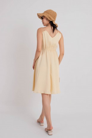 Velya V-Neck Flare Dress in Yellow (MY)