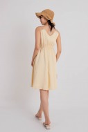 Velya V-Neck Flare Dress in Yellow (MY)