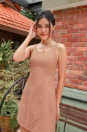 Gioria A-Line Panel Dress in Apricot (MY)