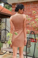 Gioria A-Line Panel Dress in Apricot (MY)