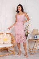 Maey Mermaid Lace Midi in Pink (MY)