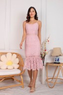 Maey Mermaid Lace Midi in Pink (MY)