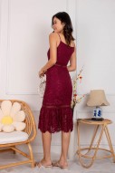 Maey Mermaid Lace Midi in Wine (MY)