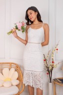 Maey Mermaid Lace Midi in White (MY)