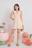 Leraine Front Knot Flare Dress in Apricot (MY)