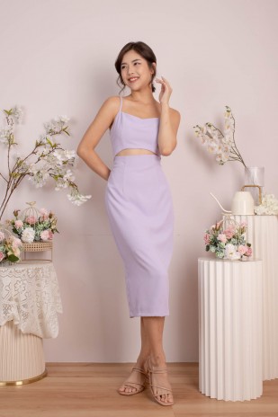 RESTOCK: Alliyah Front Cut-Out Dress in Lilac