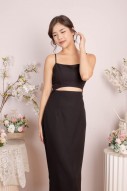 RESTOCK: Alliyah Front Cut-Out Dress in Black