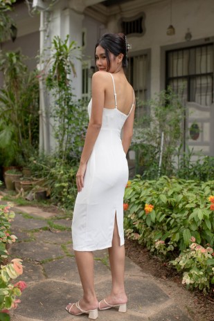 RESTOCK: Alliyah Front Cut-Out Dress in White