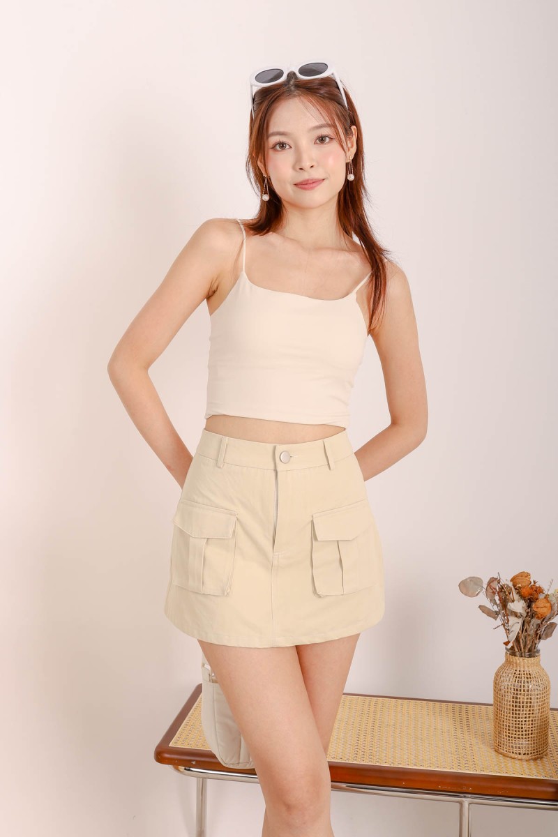 RESTOCK2: Elly Cargo Skort in Oat