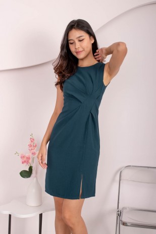 RESTOCK7: Sabina Knot Dress in Teal