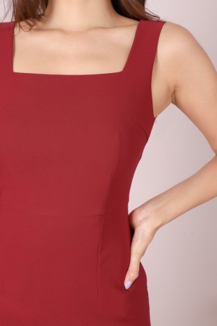 RESTOCK4: Althea Sleek Dress in Wine