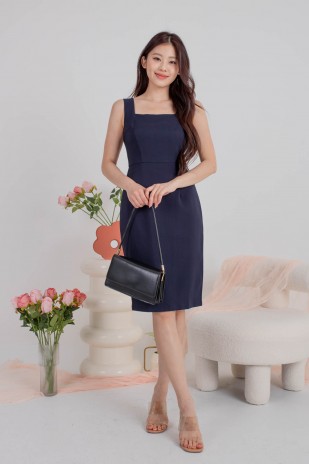 RESTOCK4: Althea Sleek Dress in Navy