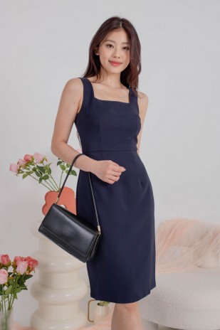 RESTOCK4: Althea Sleek Dress in Navy