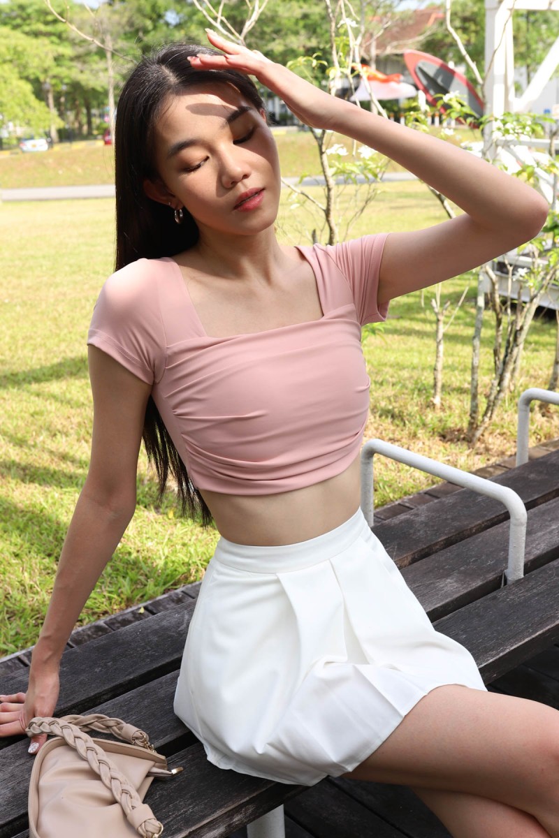 Backstage Pleated Skorts in White