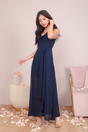 BACKORDERS7: Zoie Cowl Maxi Dress in Navy