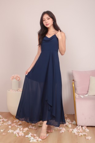 BACKORDERS6: Zoie Cowl Maxi Dress in Navy