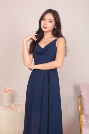 BACKORDERS6: Zoie Cowl Maxi Dress in Navy