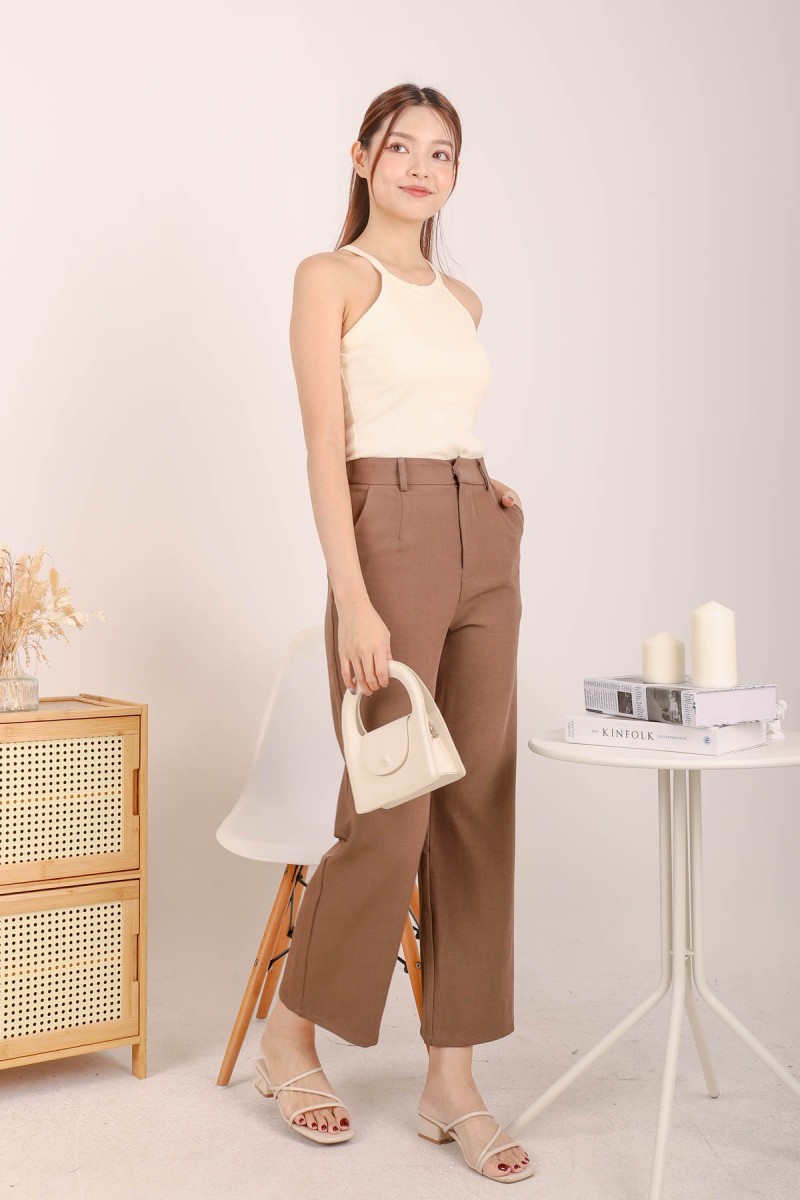 Lucy Work Trousers in Dark Mocha