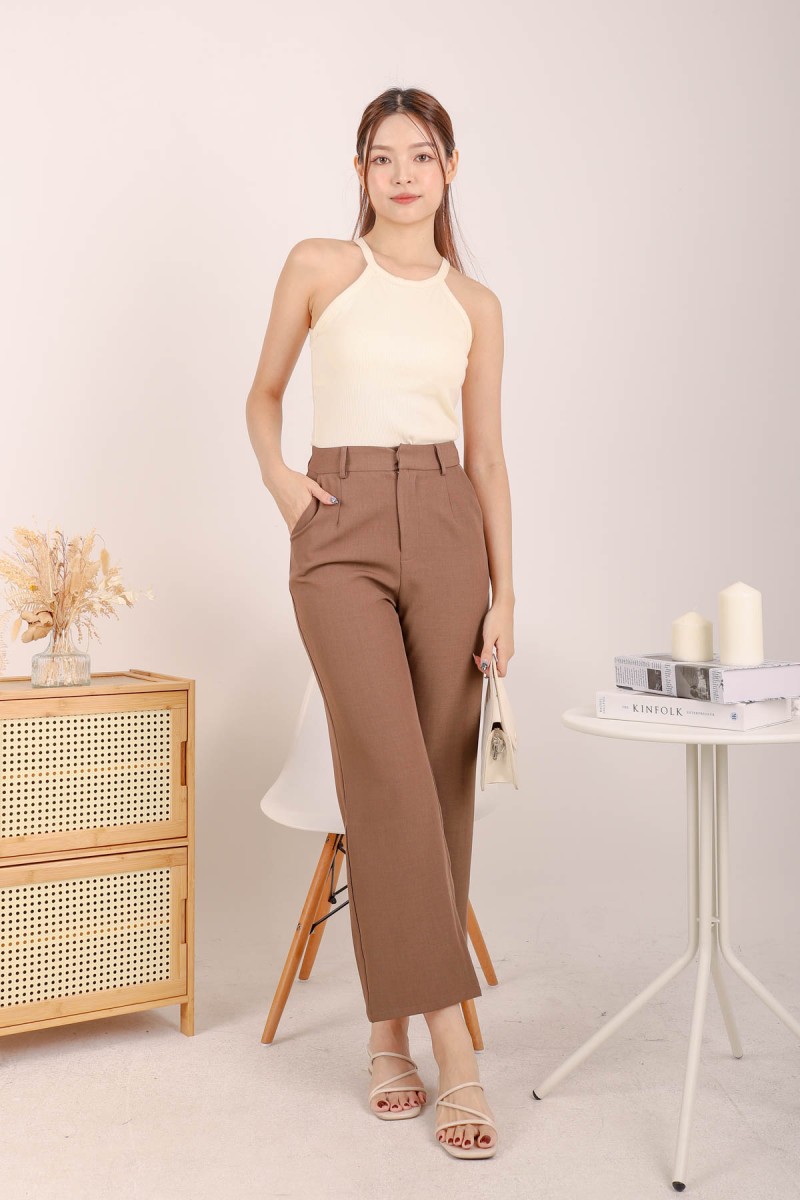 Lucy Work Trousers in Dark Mocha