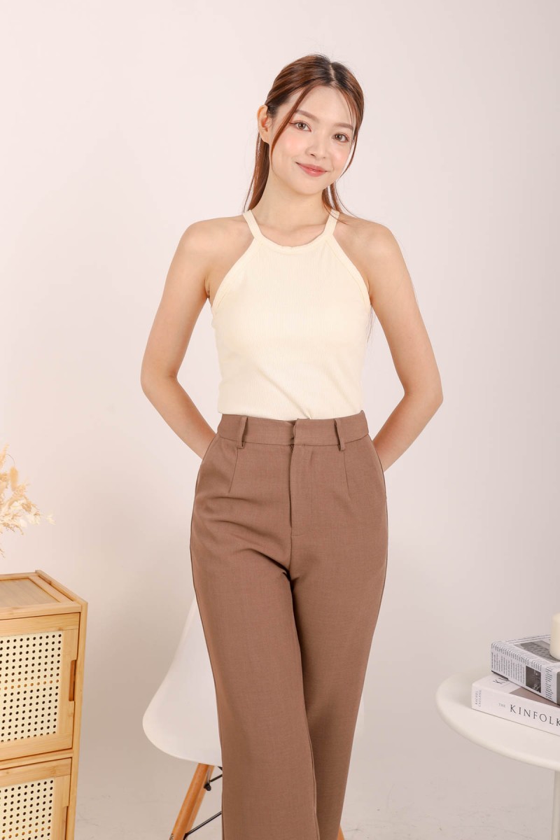 Lucy Work Trousers in Dark Mocha