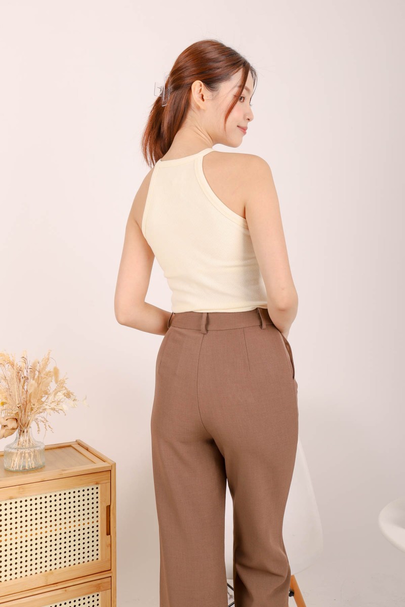 Lucy Work Trousers in Dark Mocha