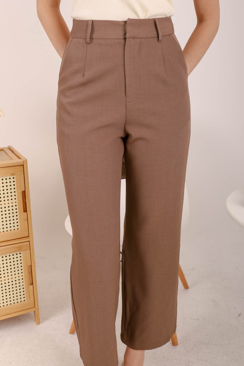 Lucy Work Trousers in Dark Mocha