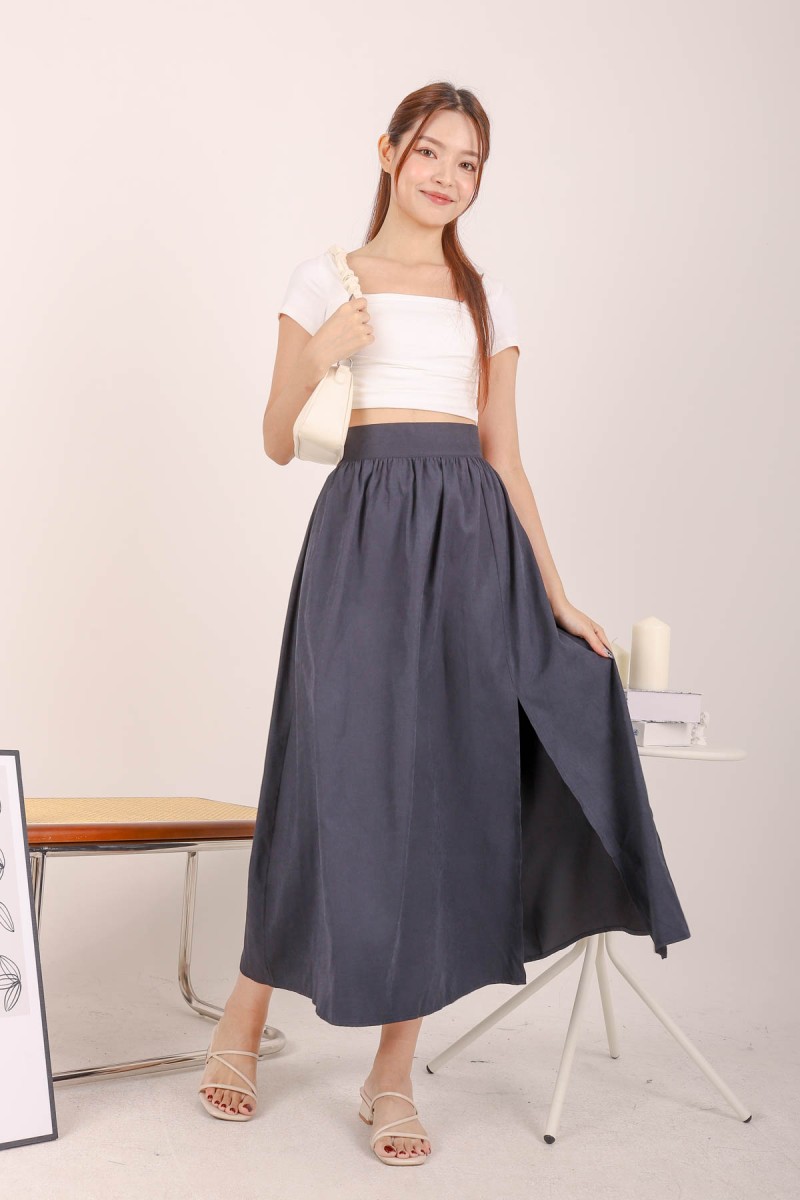 RESTOCK: Elicia Maxi Skirt in Navy