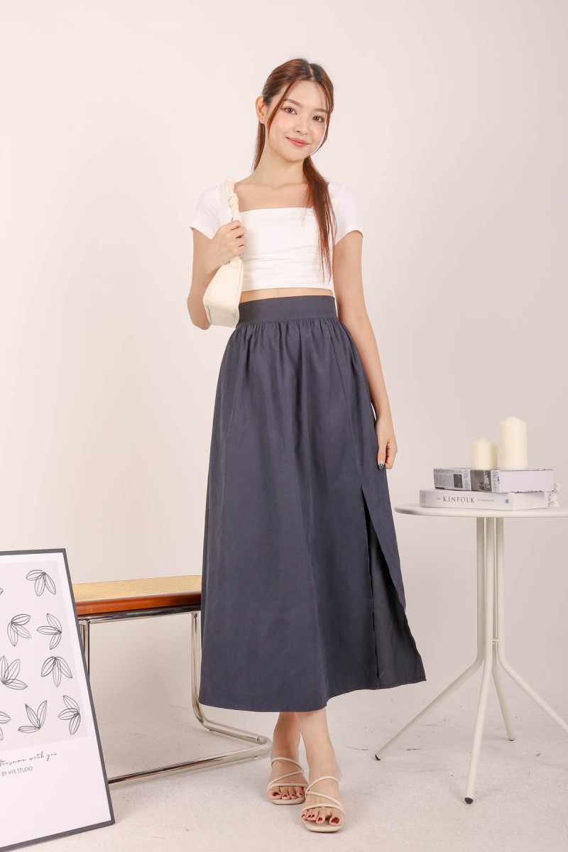 RESTOCK: Elicia Maxi Skirt in Navy