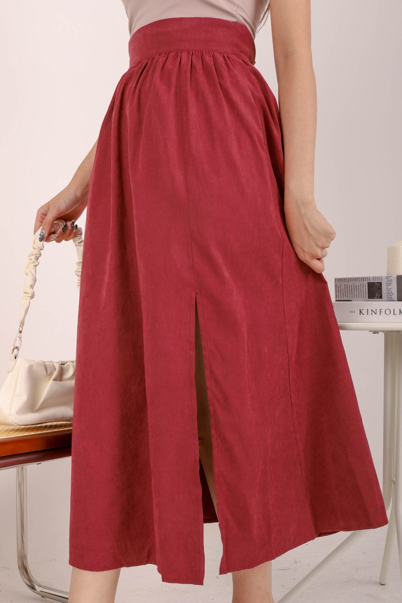 RESTOCK: Elicia Maxi Skirt in Wine