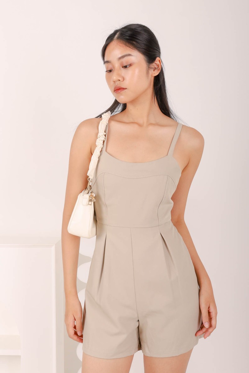 Jordan Basic Romper in Cream