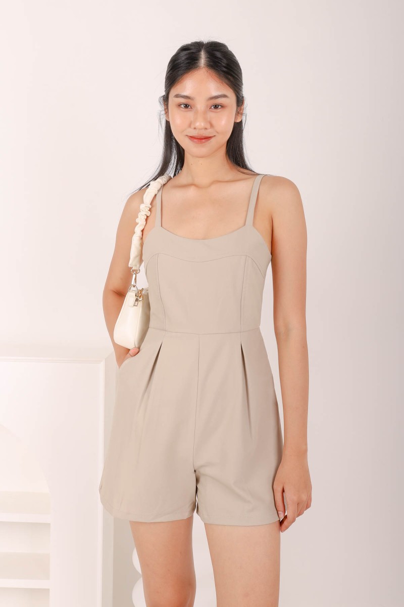 Jordan Basic Romper in Cream