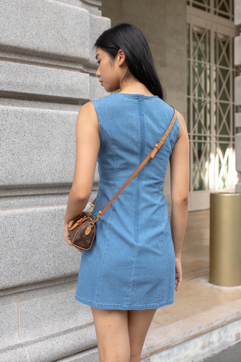 Holly Denim Dress in Light Denim