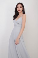 RESTOCK10: Yasmin Wrap Maxi Dress in Grey