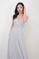 RESTOCK10: Yasmin Wrap Maxi Dress in Grey