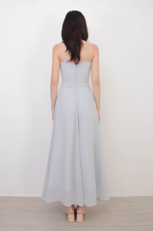 RESTOCK10: Yasmin Wrap Maxi Dress in Grey