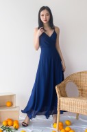 RESTOCK10: Yasmin Wrap Maxi Dress in Navy