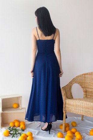 RESTOCK10: Yasmin Wrap Maxi Dress in Navy