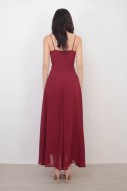 RESTOCK10: Yasmin Wrap Maxi Dress in Wine Red