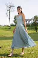 RESTOCK10: Yasmin Wrap Maxi Dress in Sky