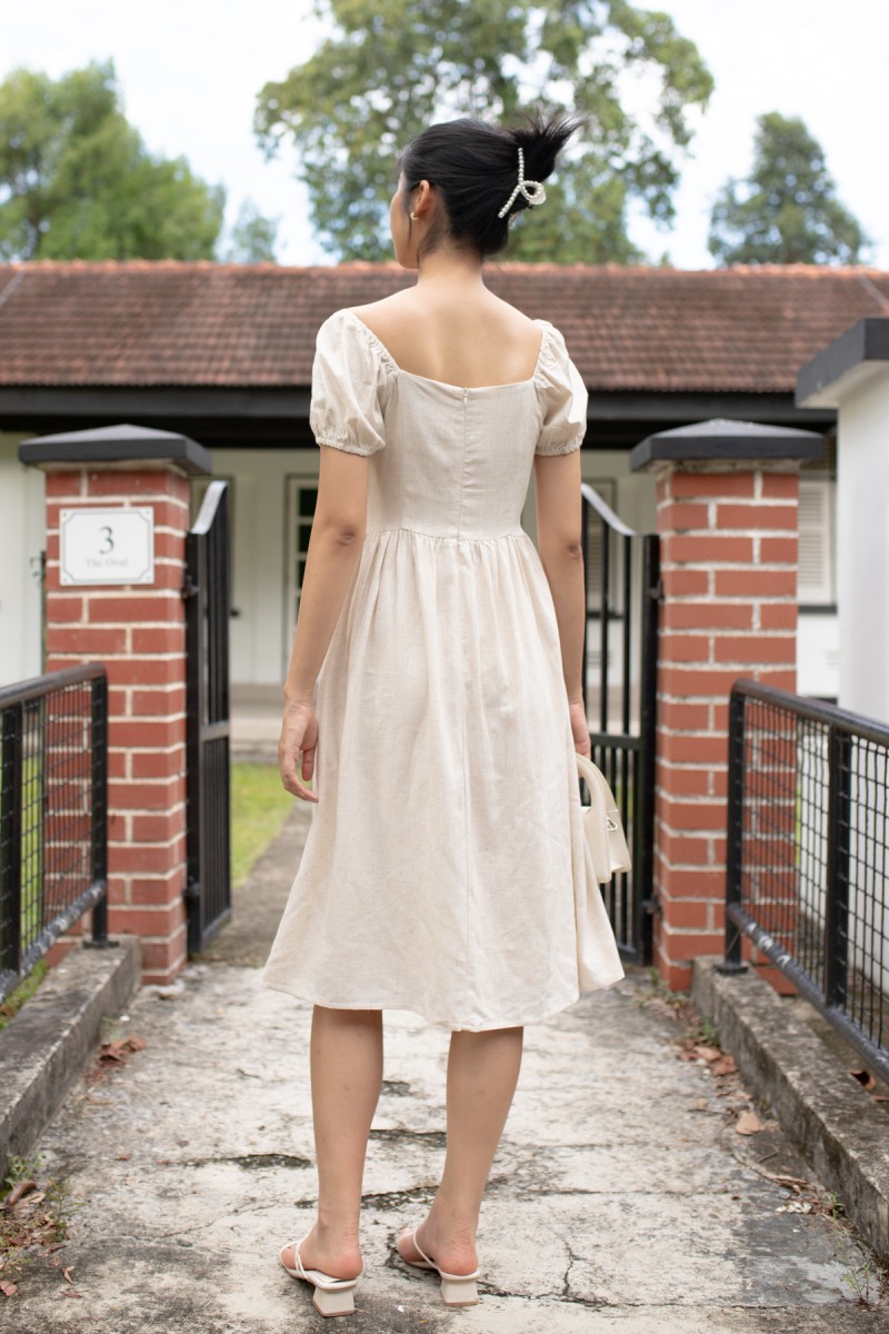 *PREORDER* Nia Puffed Sleeve Maxi Dress in Cream