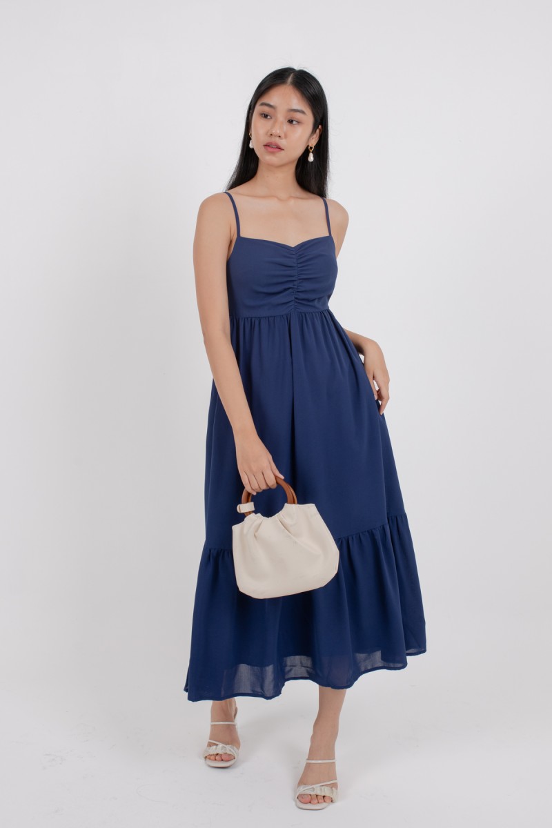 Mishti Empire Tiered Maxi Dress in Navy