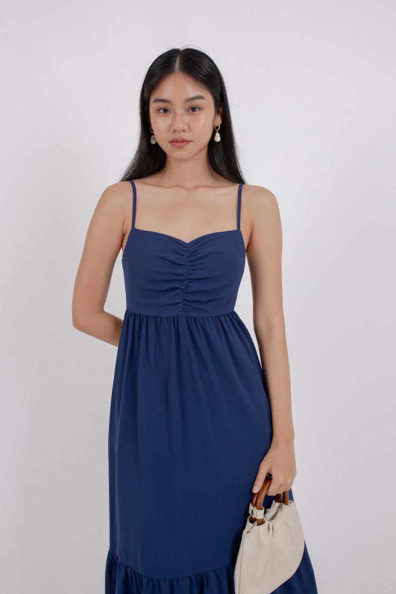 Mishti Empire Tiered Maxi Dress in Navy