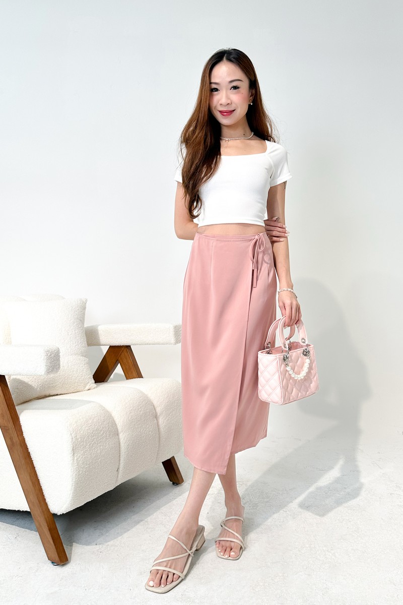 Melodia Wrap Skirt in Blush