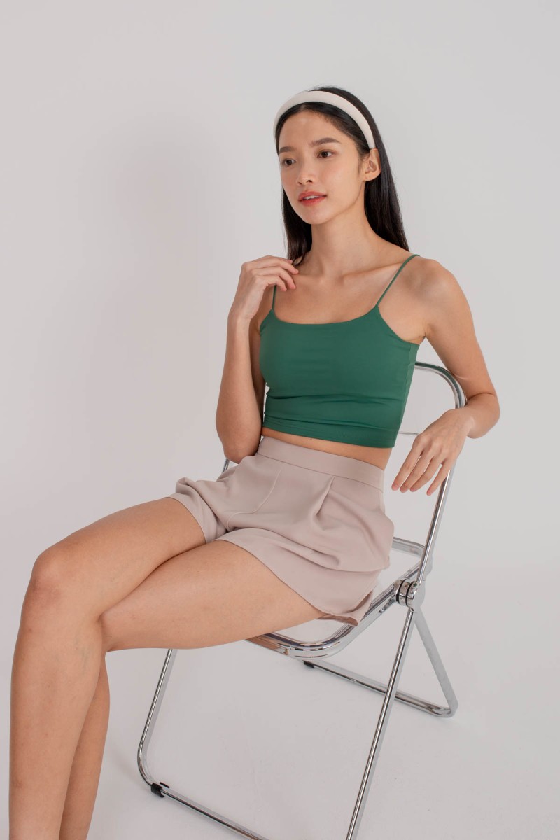 RESTOCK4: Niko Padded Basic Top in Emerald