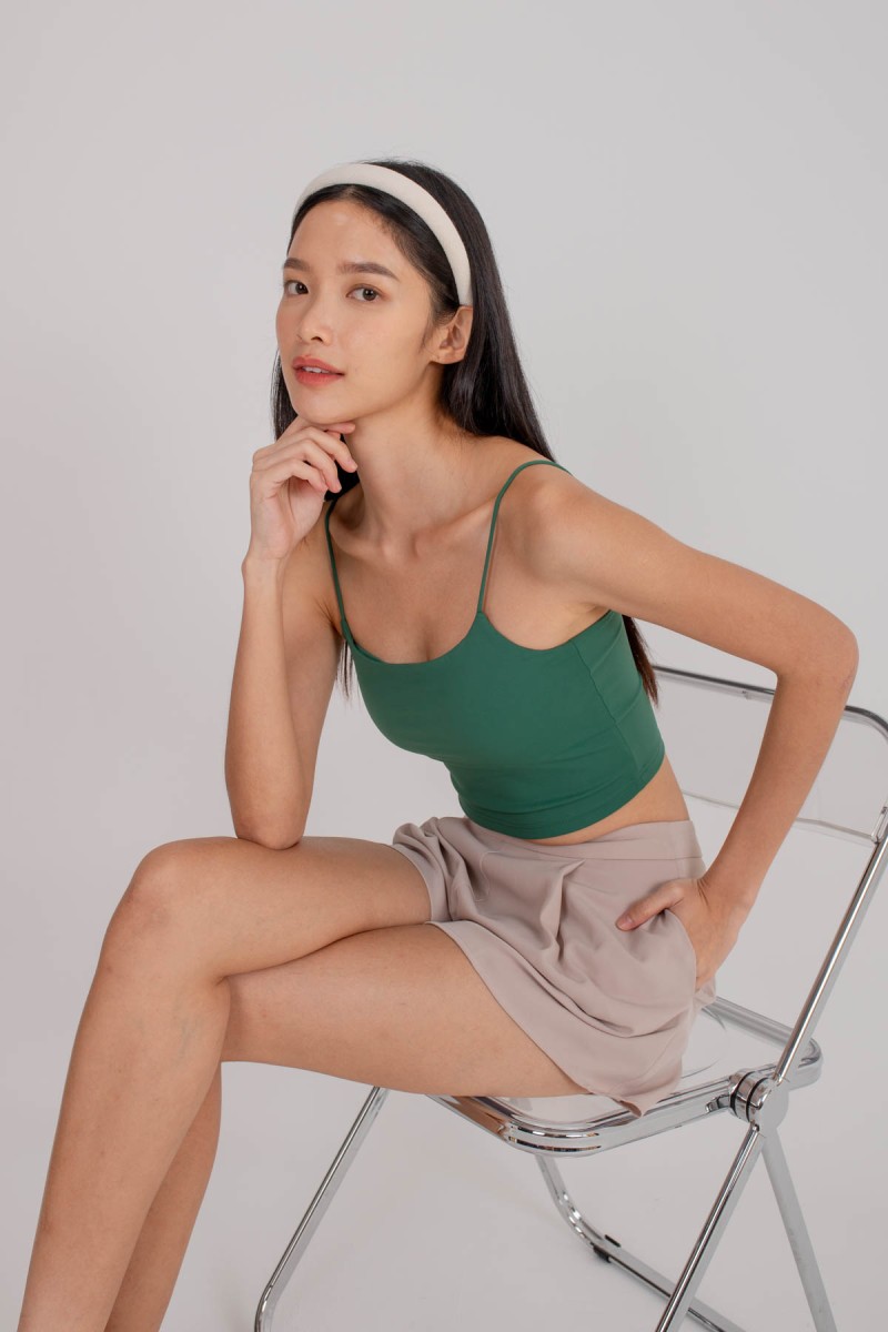 RESTOCK4: Niko Padded Basic Top in Emerald