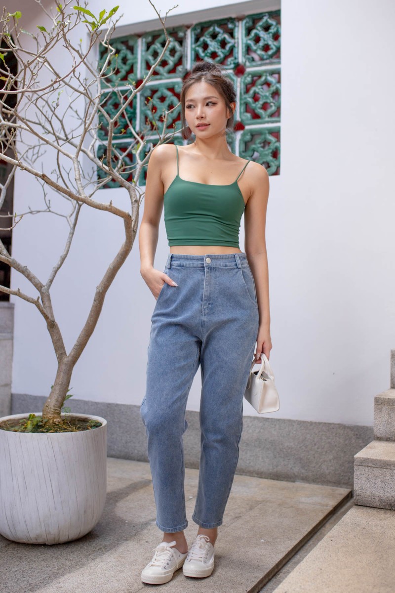 RESTOCK8: Niko Padded Basic Top in Emerald