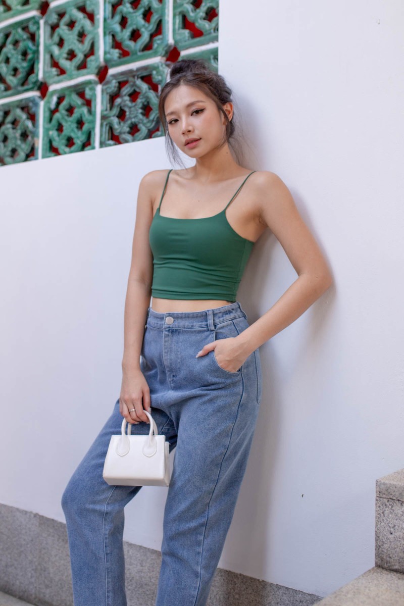 RESTOCK4: Niko Padded Basic Top in Emerald